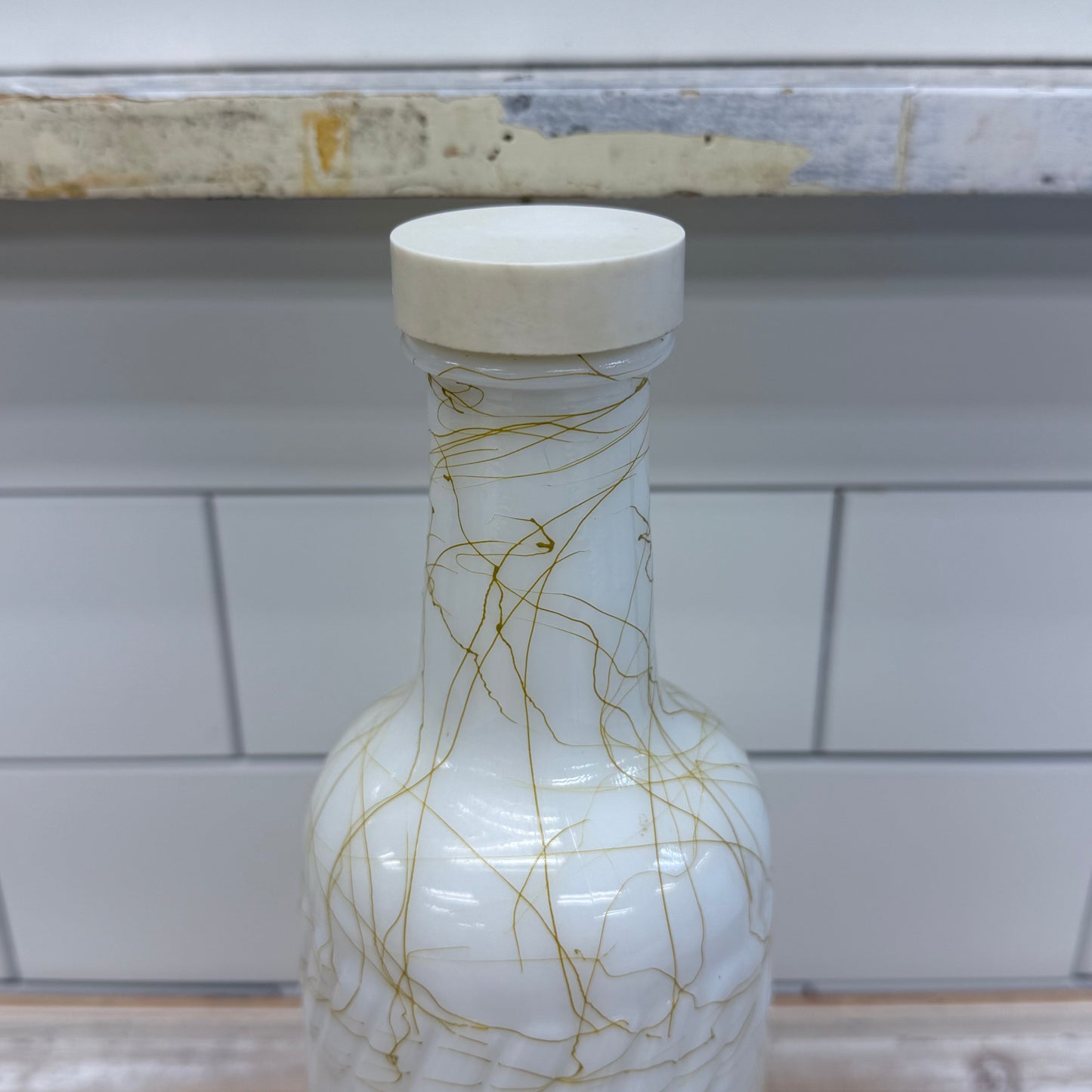 Hazel Atlas Milk Glass Spaghetti String Bottle