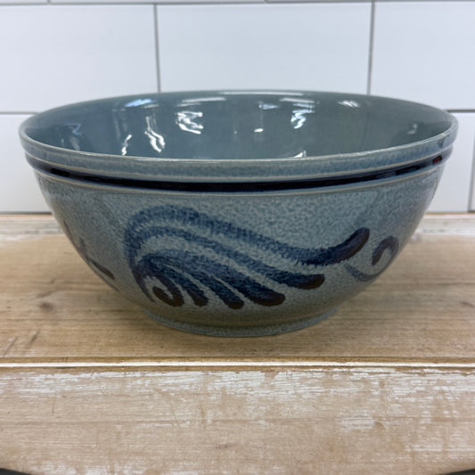 Studio Art Pottery Blue Gray Stoneware Bowl