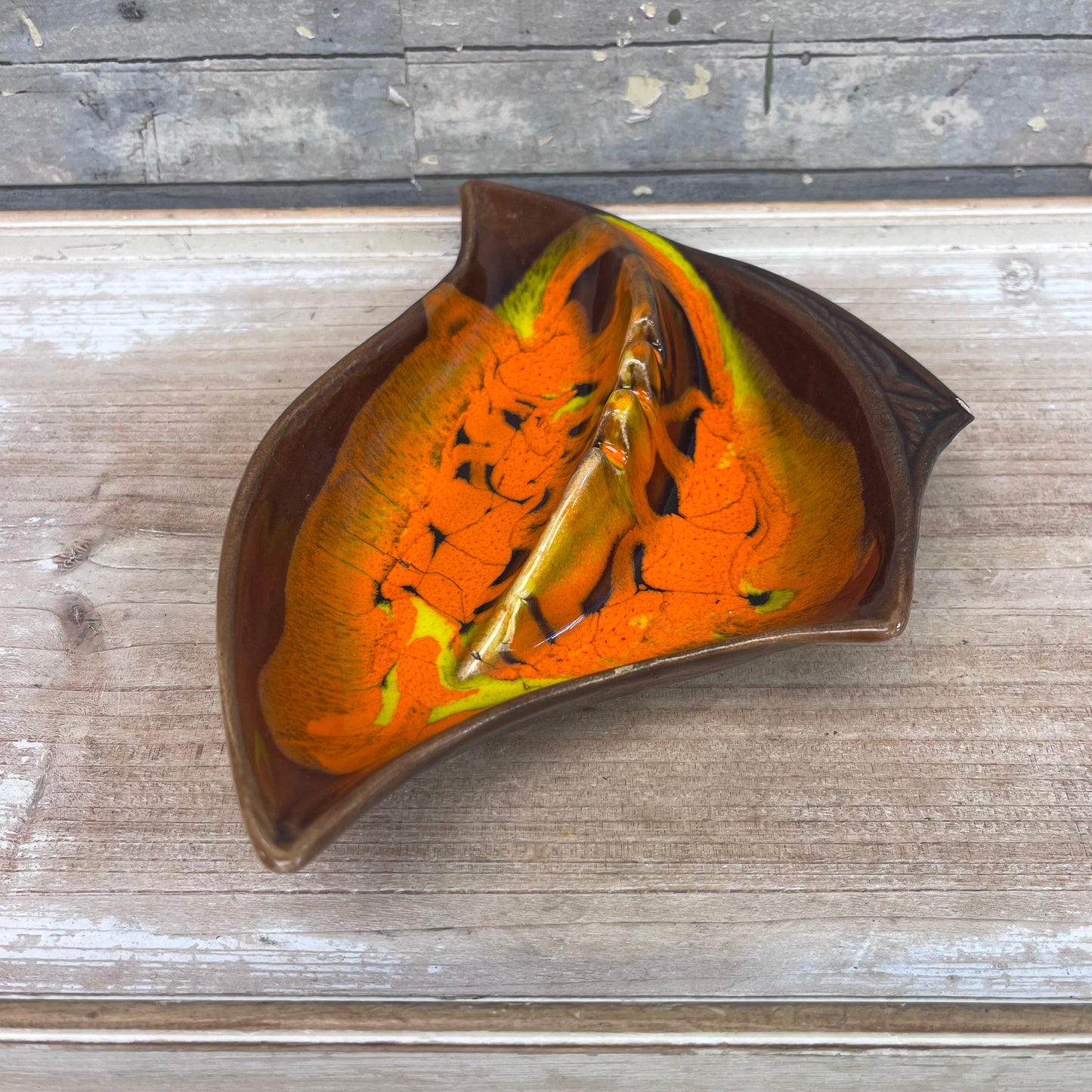 California Pottery Lava Swirl Glazed Dish, #2507, 1960s