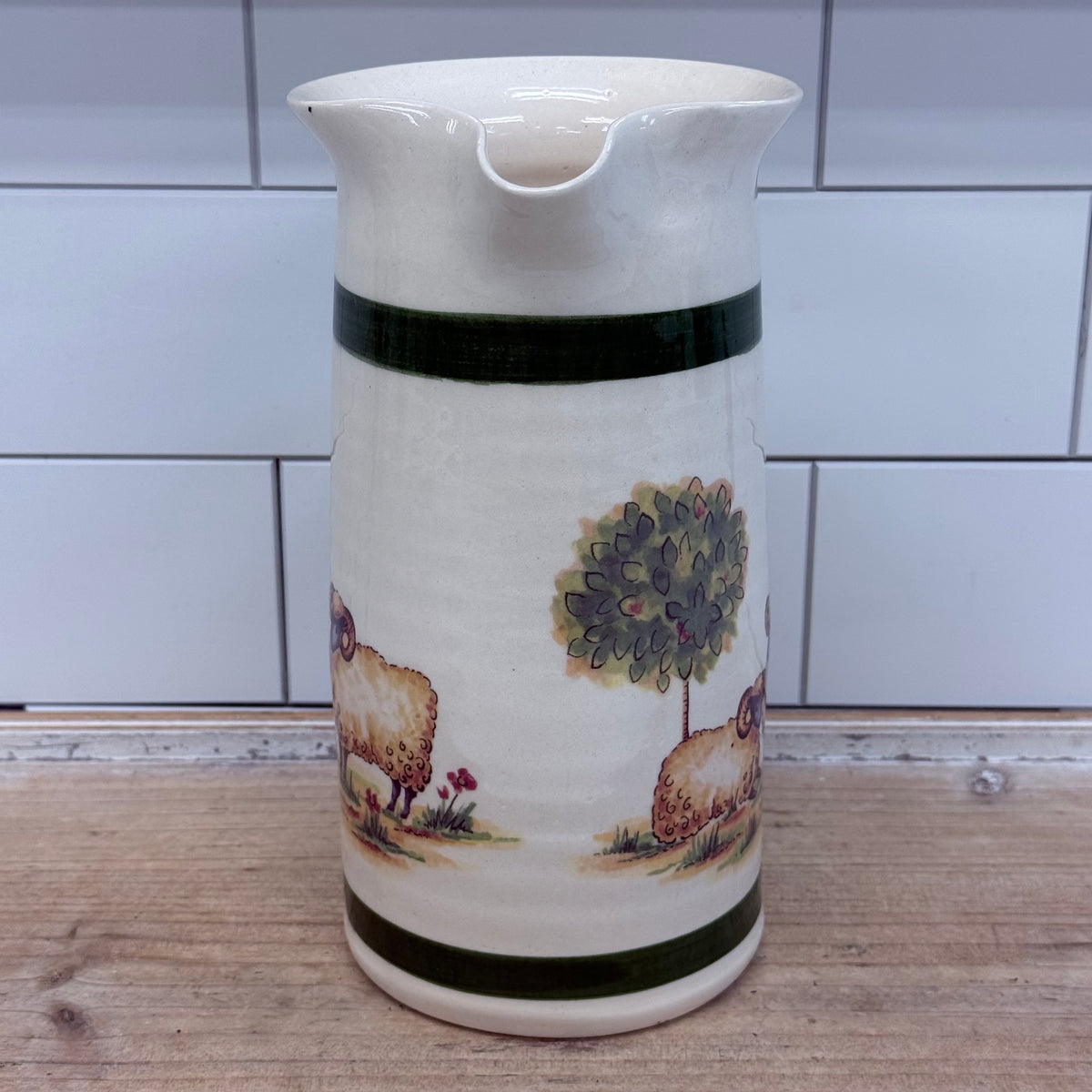 Tranquilline Etruria England Sheep Pottery Pitcher Antique 1920s