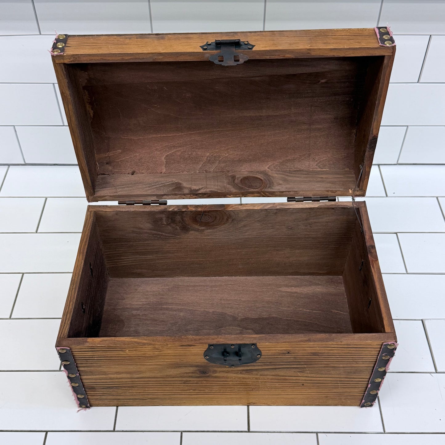 Hand Painted Duck Hunting Wooden Treasure Chest Storage Box Rustic
