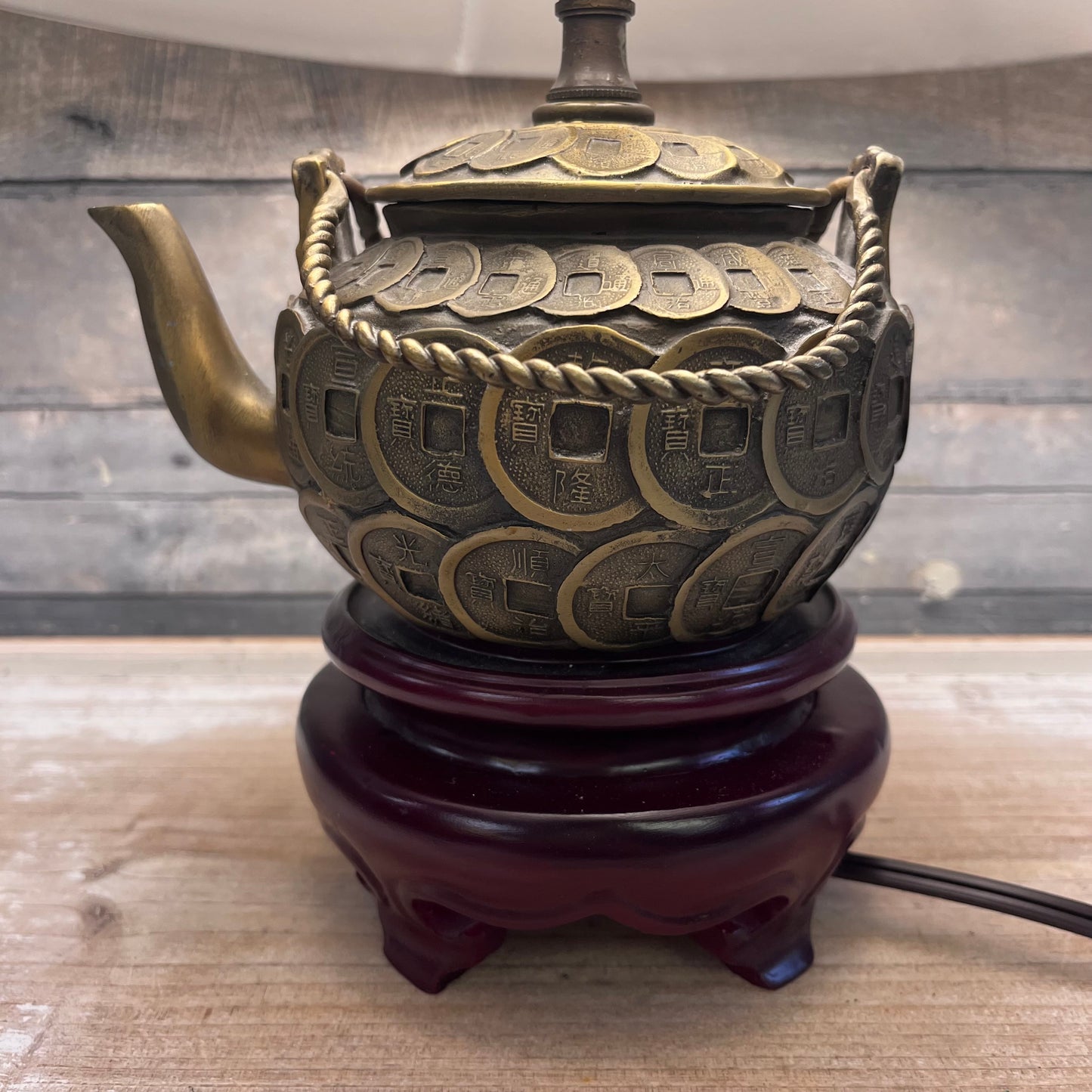 CBK Ltd. Thousand Coin Brass Teapot Lamp, 2001