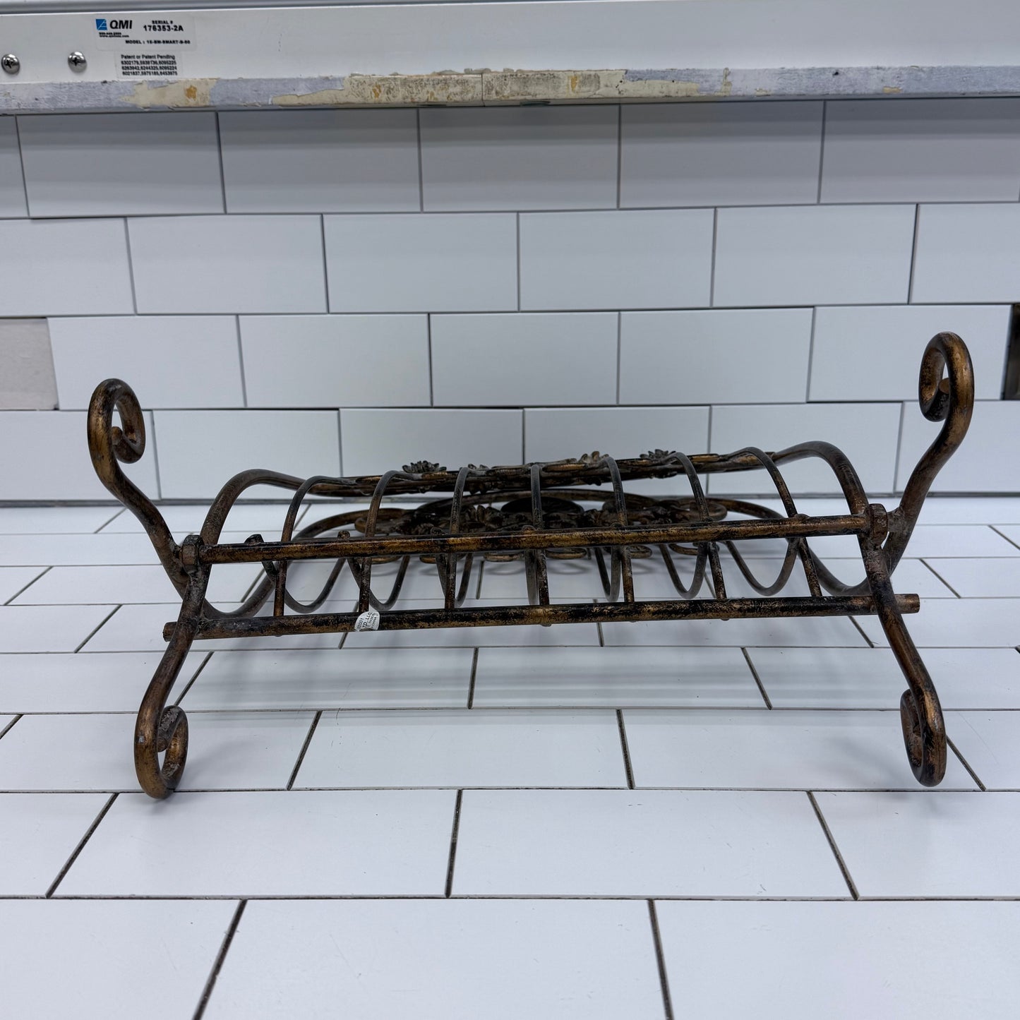 Folding Metal Magazine Rack Hollywood Regency Decor