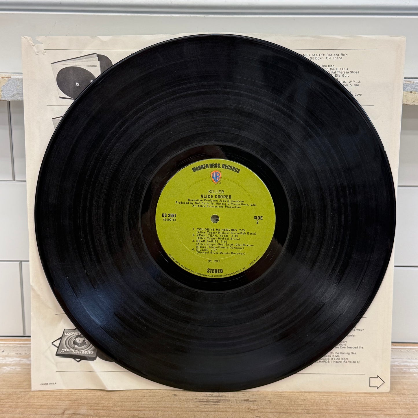 Alice Cooper Killer Vinyl Record LP 1971 #BS 2567