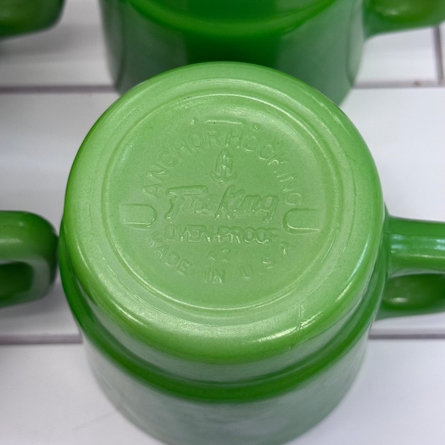 Fire King Mugs, Stackable Glass Set of 4