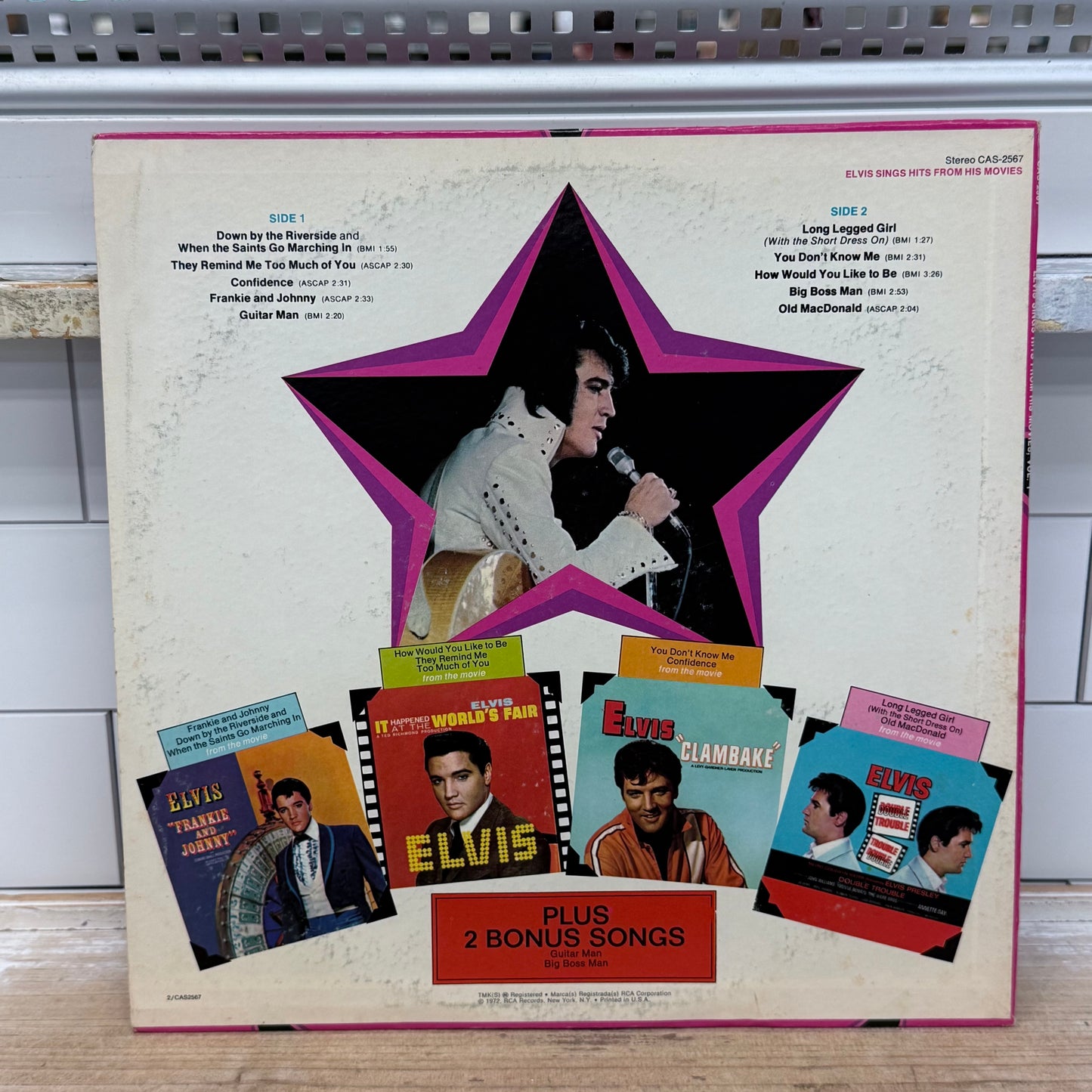 Elvis Sings Hits from His Movies Vol 1 Vinyl LP 1972 #CAS-2567