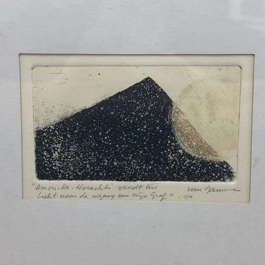 Original Etching Egyptian Book of the Dead Inspired Signed