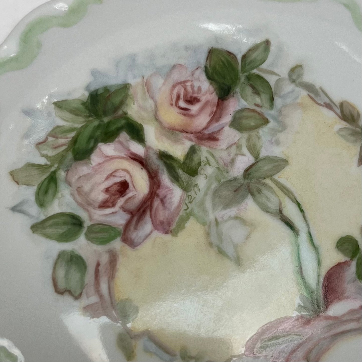 Hand Painted Porcelain Powder Jar, 1984