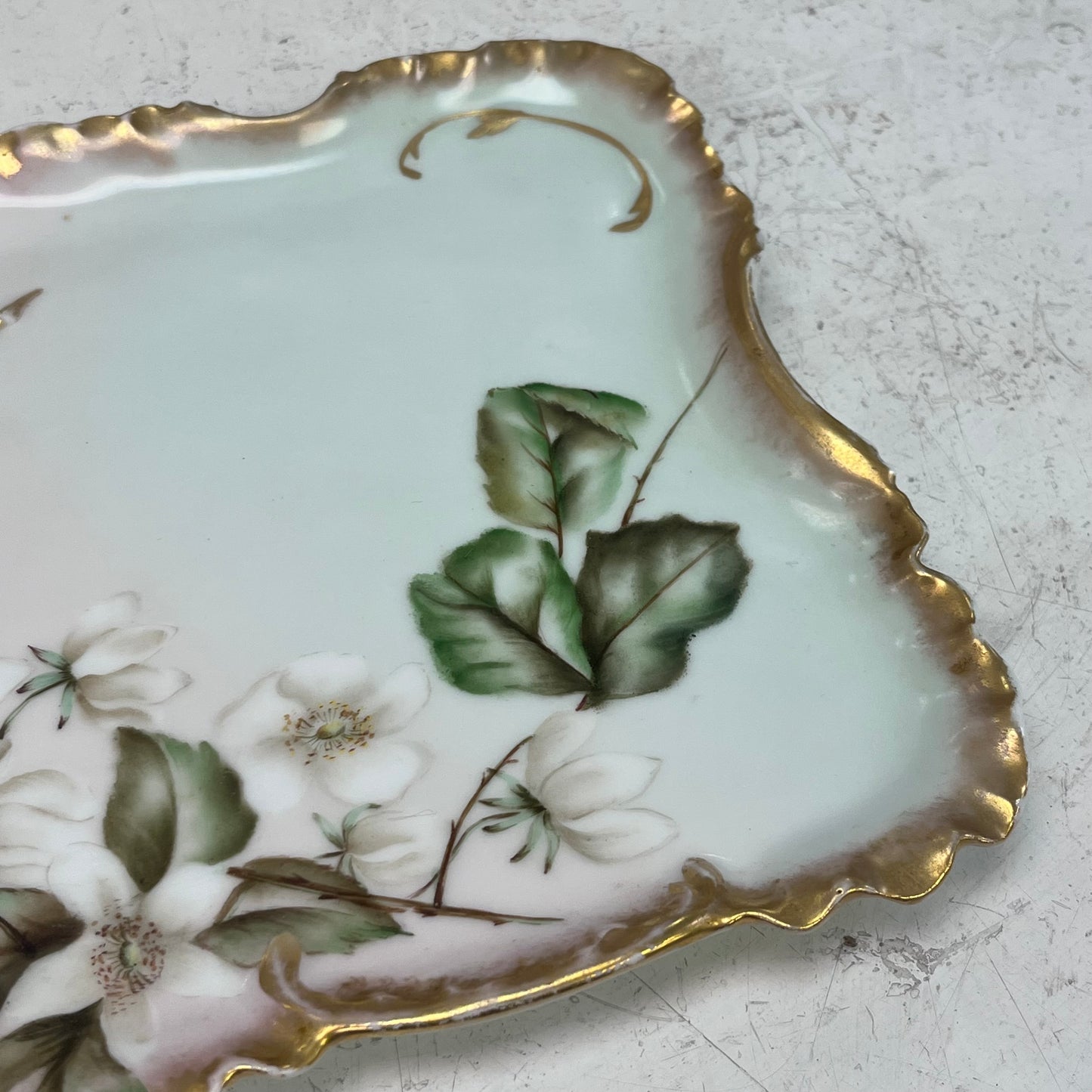 Haviland & Co. Limoges Floral Porcelain Tray, Antique