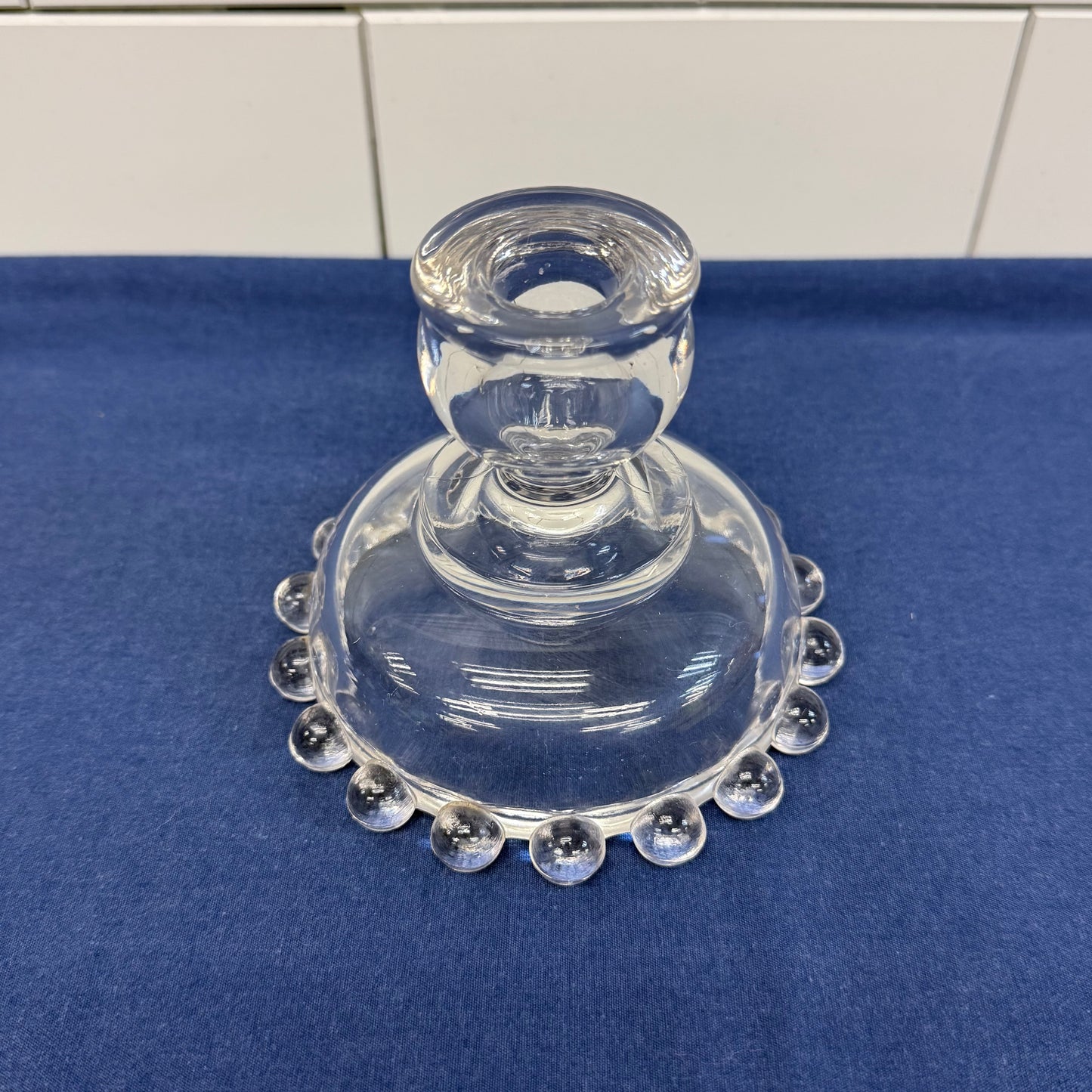Imperial Candlewick Glass Candle Holder