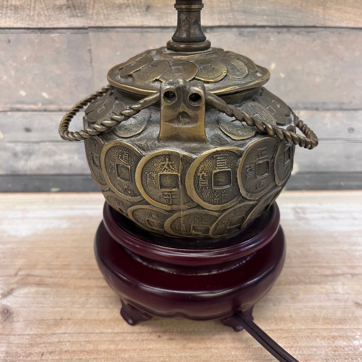 CBK Ltd. Thousand Coin Brass Teapot Lamp, 2001