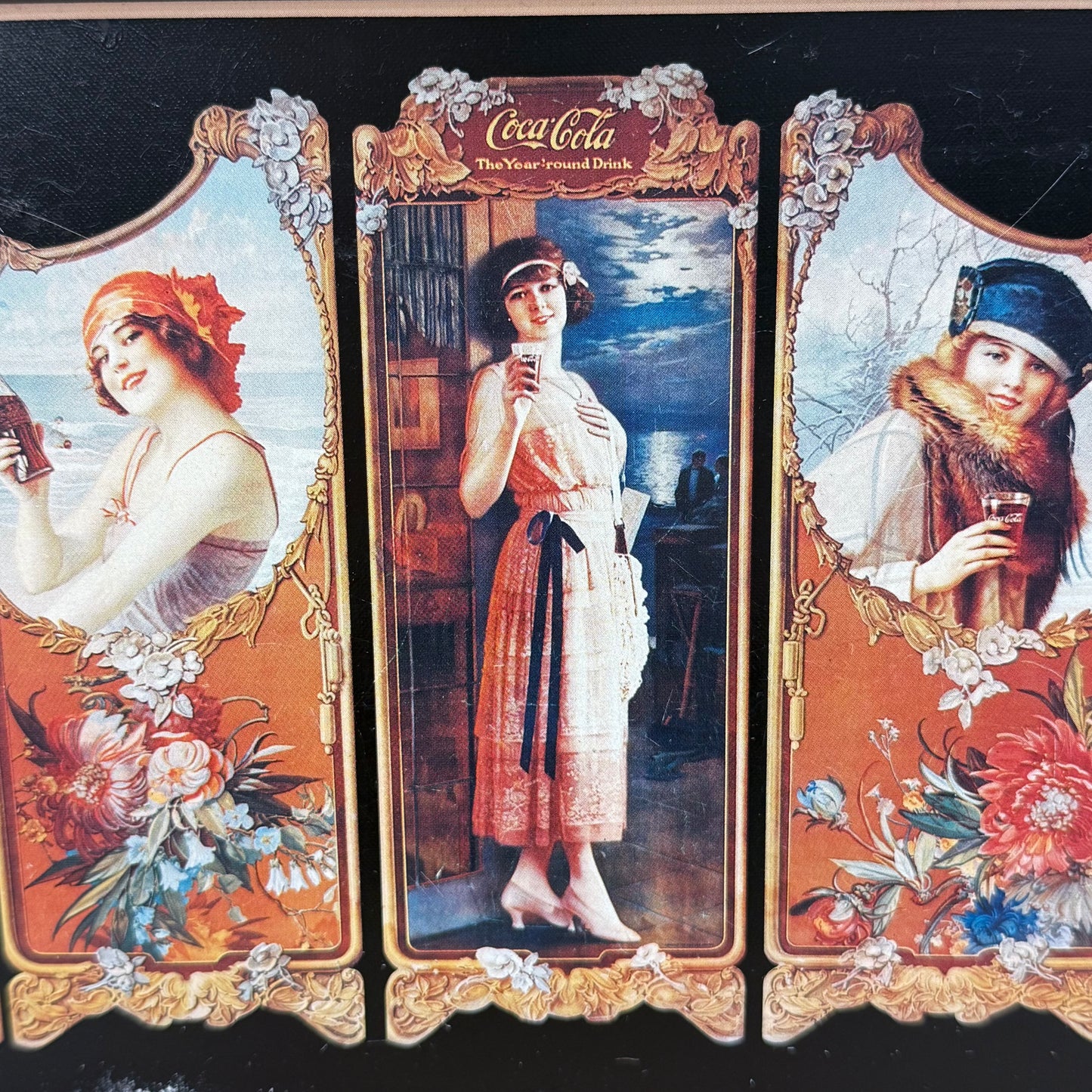 Coca Cola Metal Tray Four Seasons, Ohio Art Co. 1990