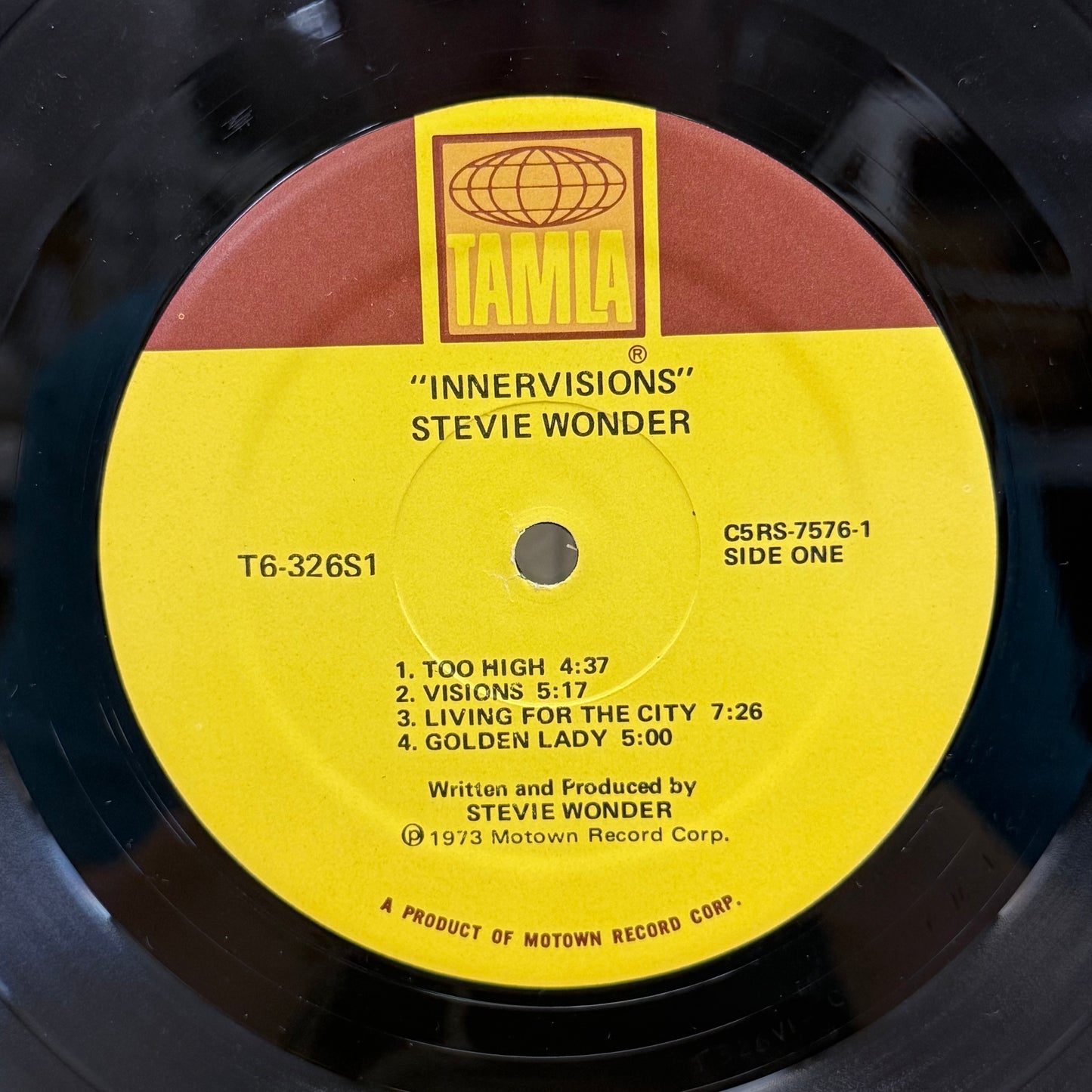 Stevie Wonder Innervisions Vinyl Record LP 1973 #T6-326S1