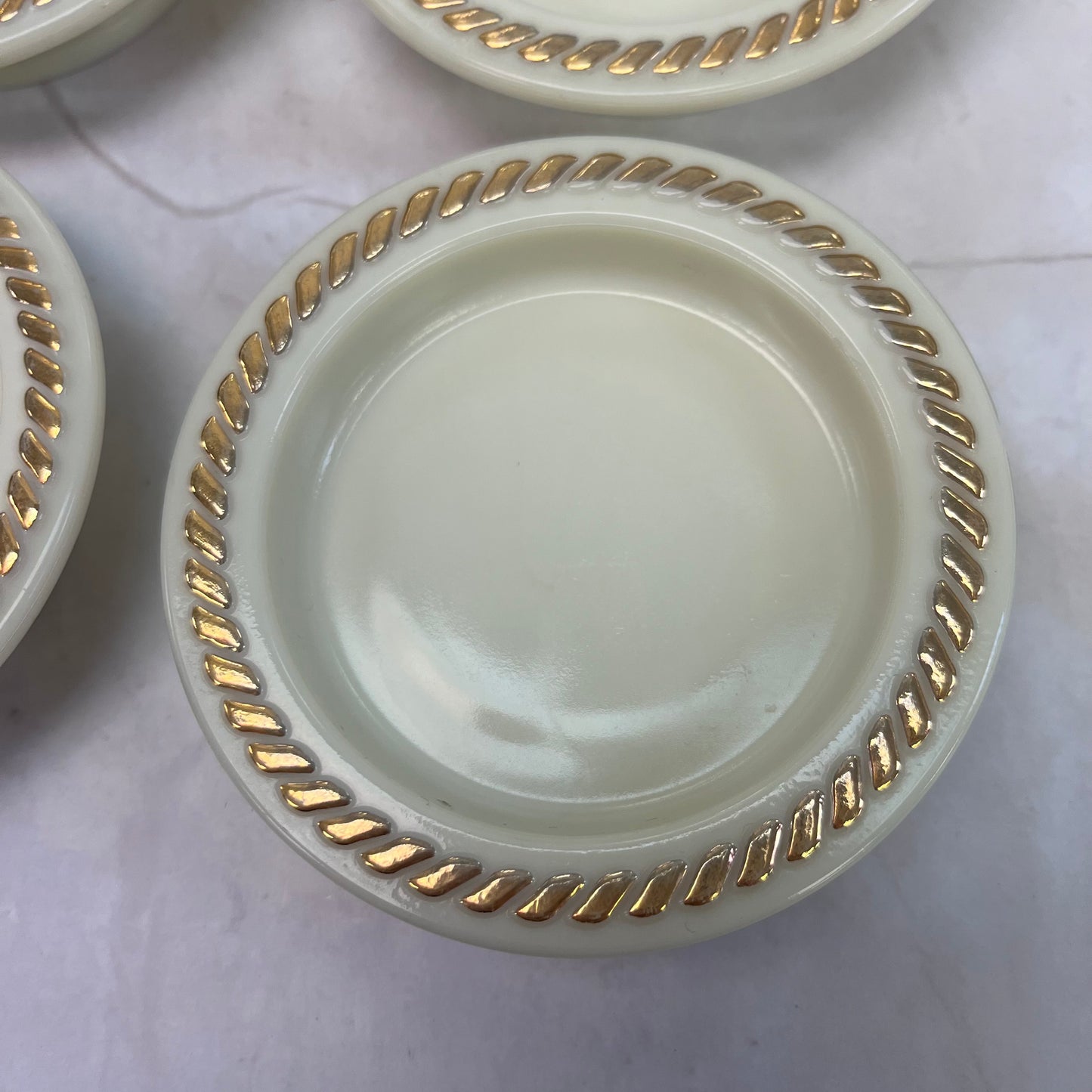 Wheatonware Cerama Opal Glass Coasters Set of 4, 1960s