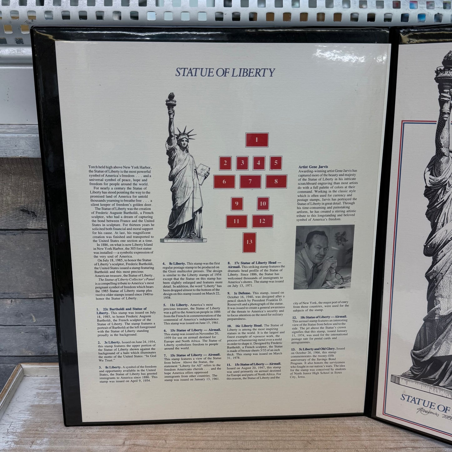 Gene Jarvis Lady Liberty Stamp Portfolio, Signed