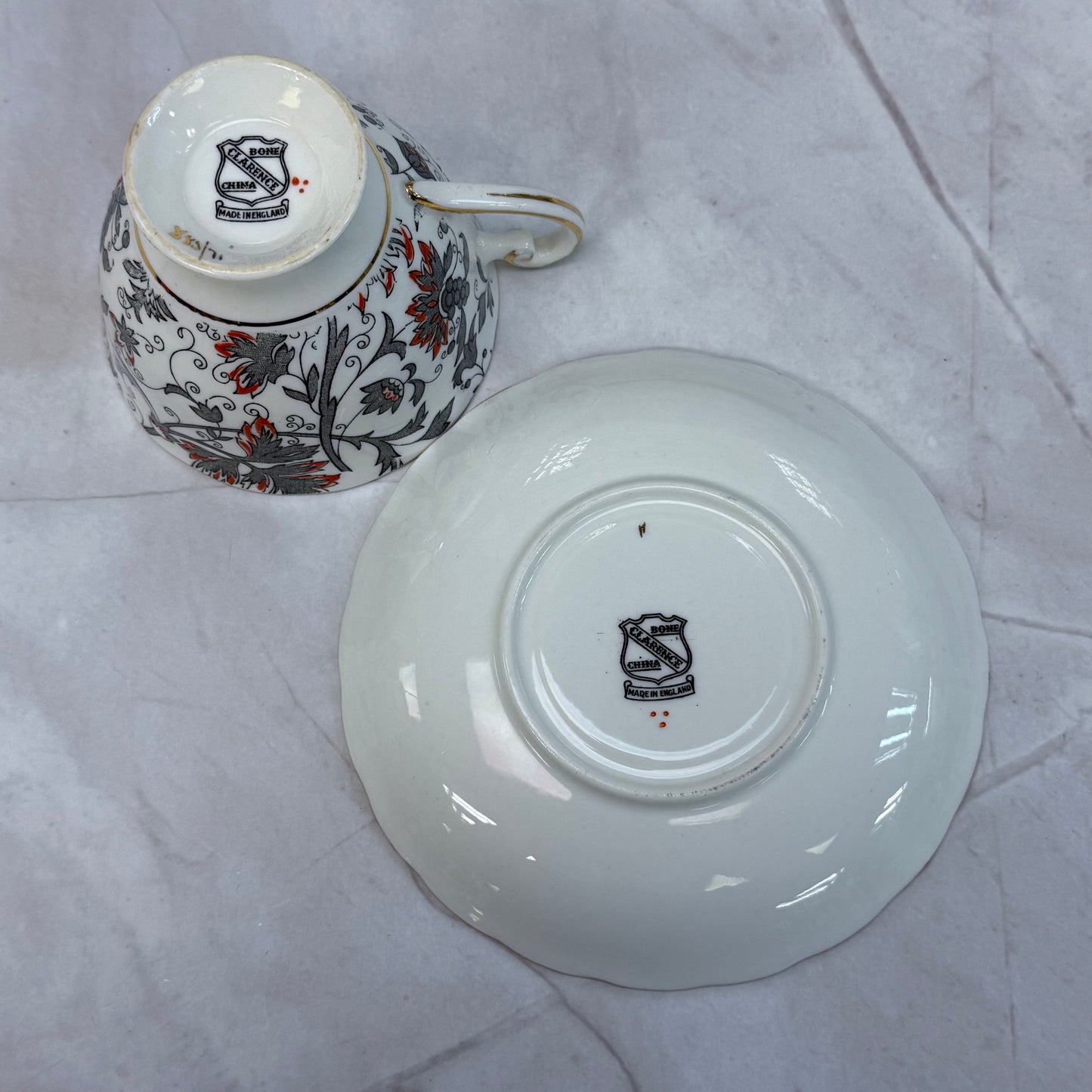 Clarence Bone China Teacup & Saucer