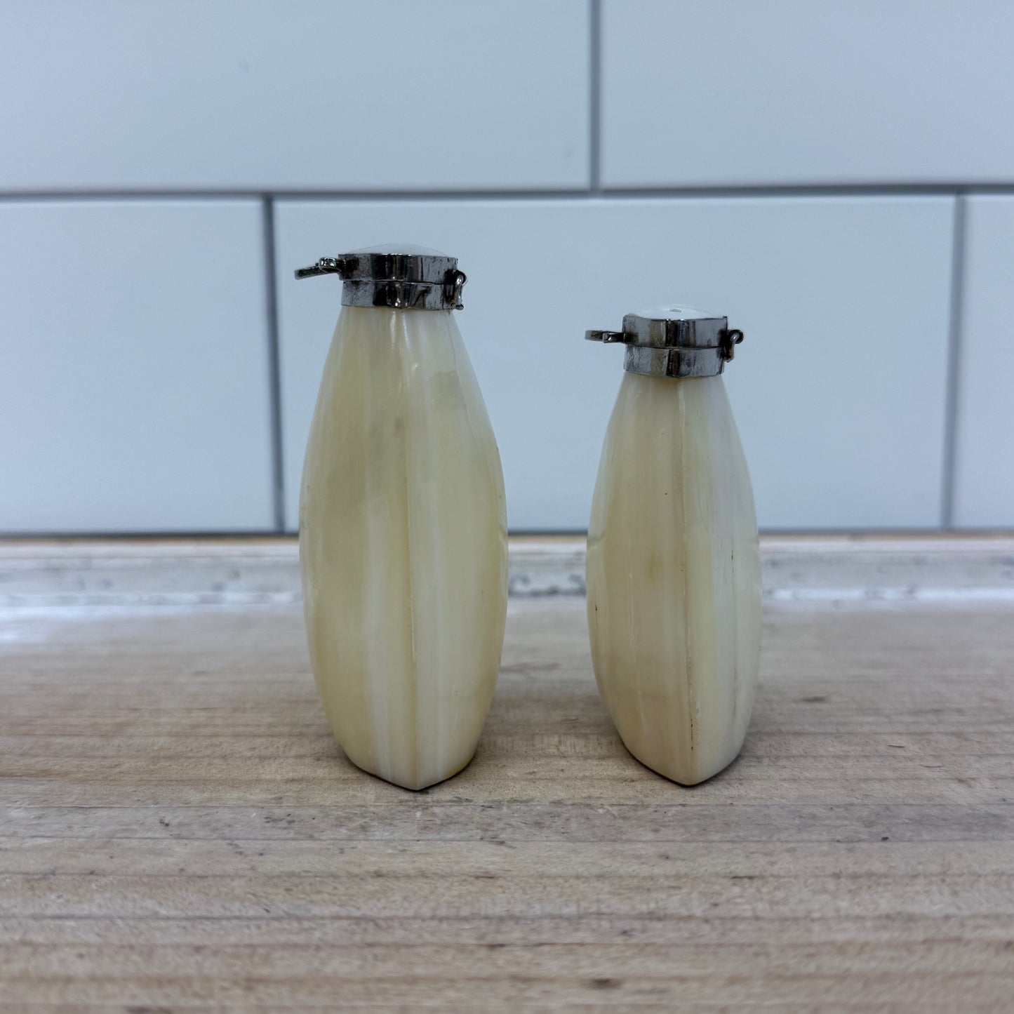Two’s Company Salt & Pepper Set, Mother of Pearl Shell