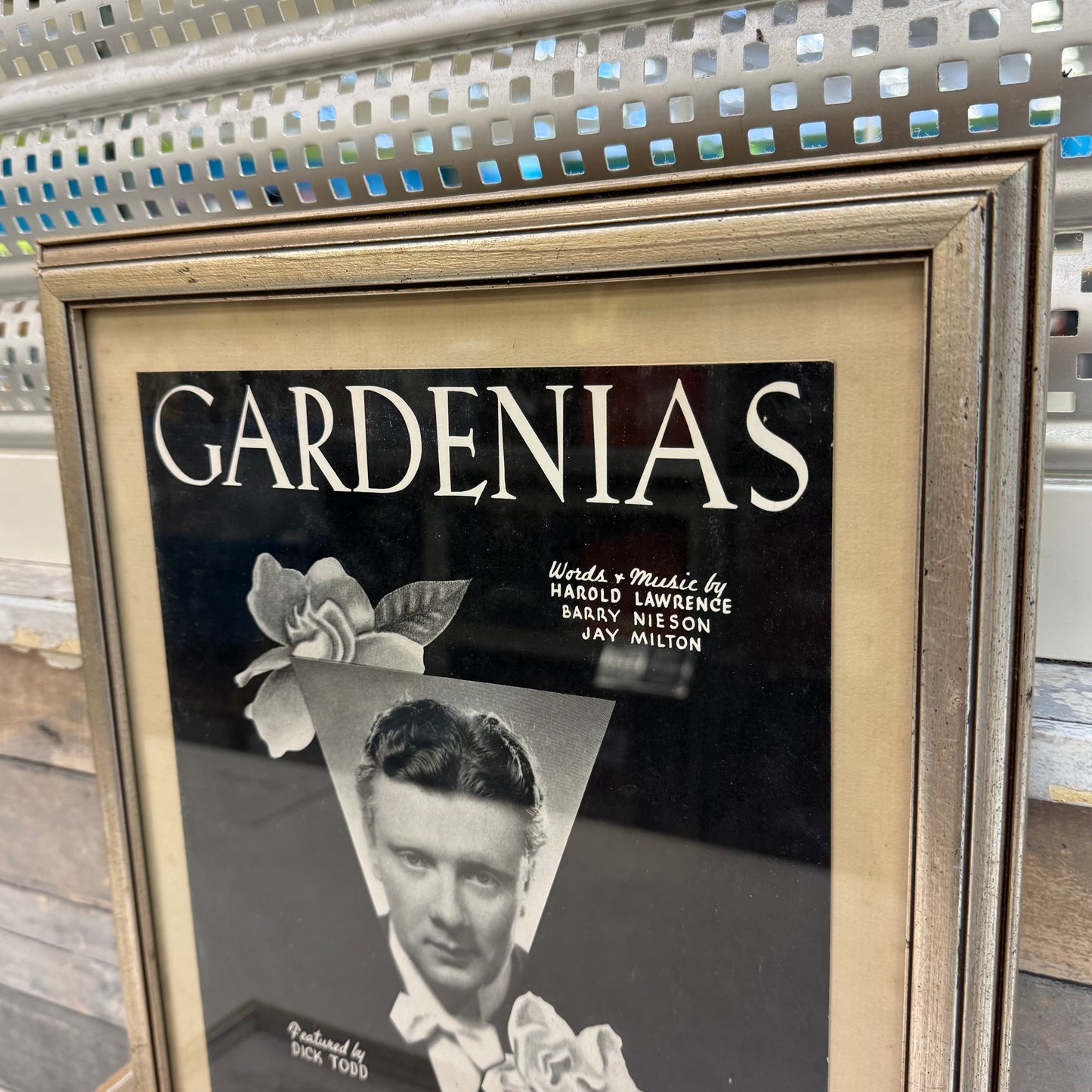 Lincoln Music Corp. Framed Gardenias Sheet Music, 1938