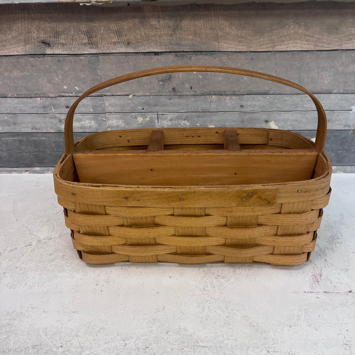 Peterboro Basket Co. Divided Handled Basket