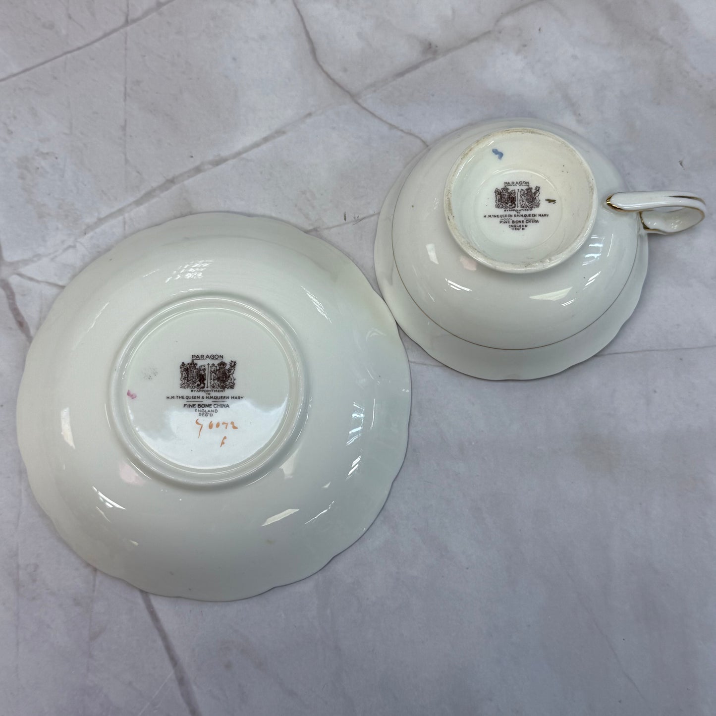 Paragon Double Warrant Bone China Teacup & Saucer 1930s