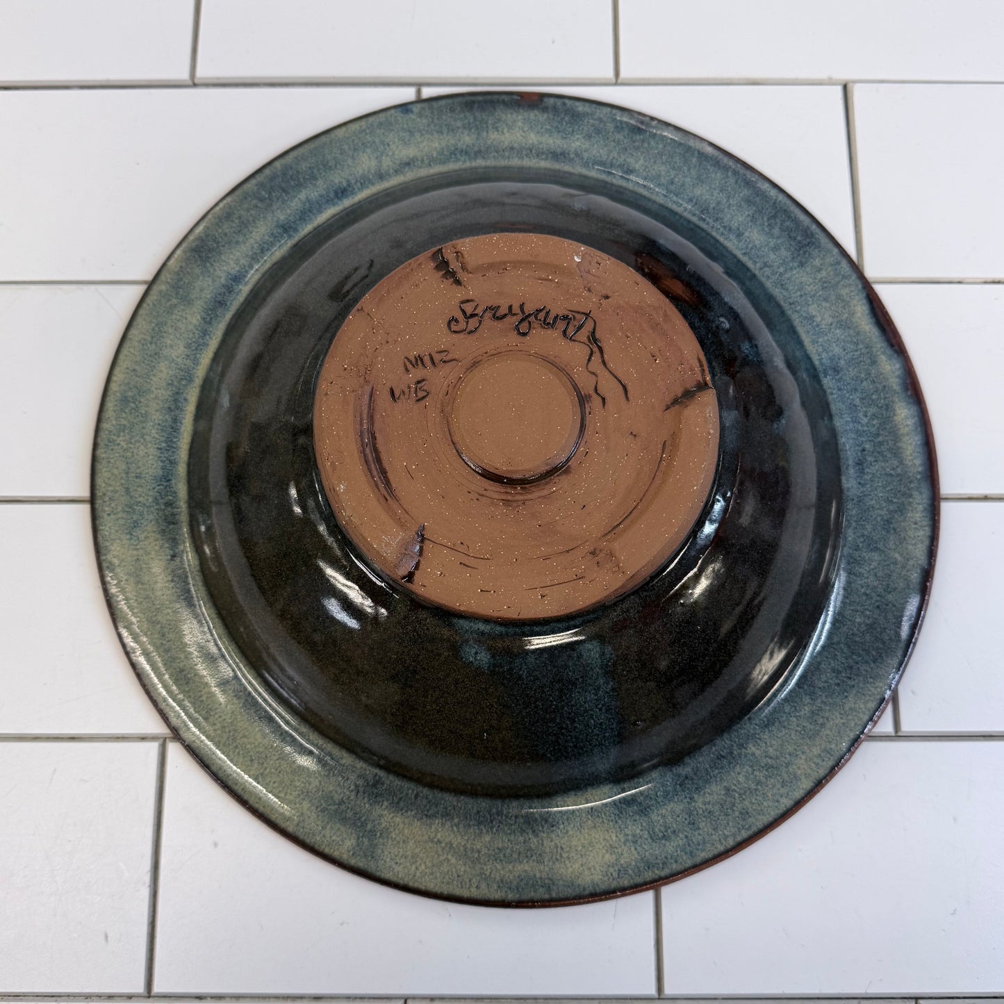 Bryant Signed Studio Pottery Textured Stoneware Bowl 2015