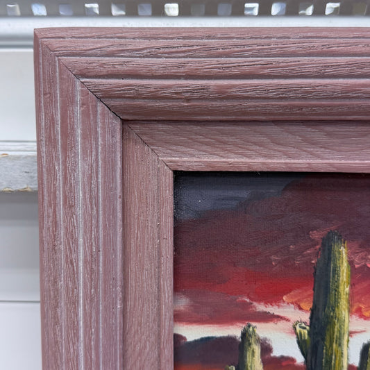 Original Oil Painting Southwestern Desert Sunset Signed