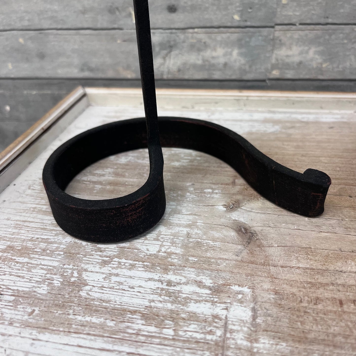 Danish Wrought Iron Curved Candlestick Holders, Set of 3