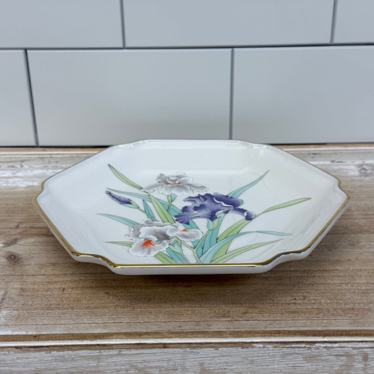 Otagiri Iris Bouquet Gilded Ceramic Plate