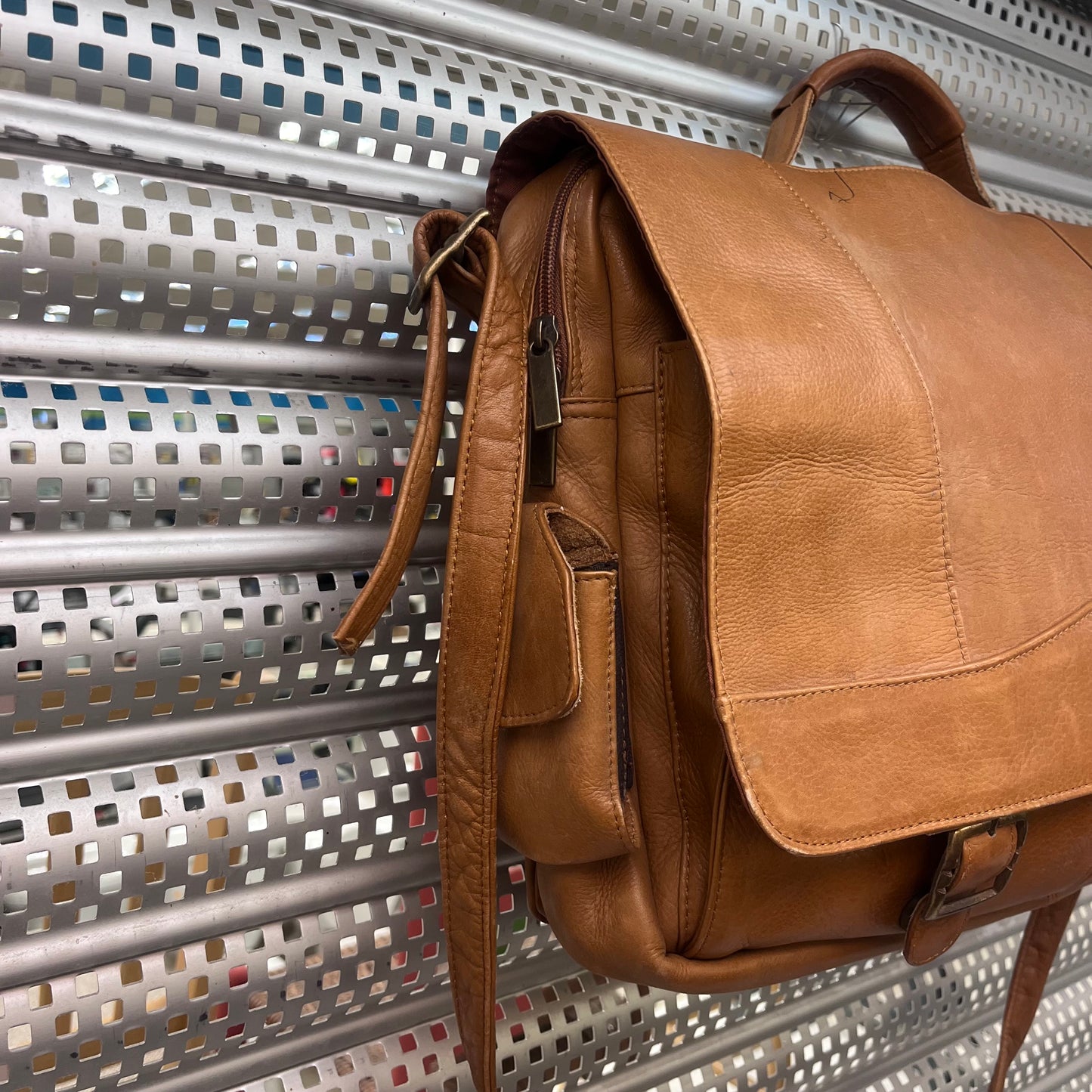 Columbian Leather Shoulder Briefcase Bag