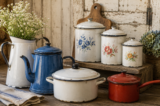 Vintage Enamelware: The Timeless Charm of Pitchers, Cookware & Canisters