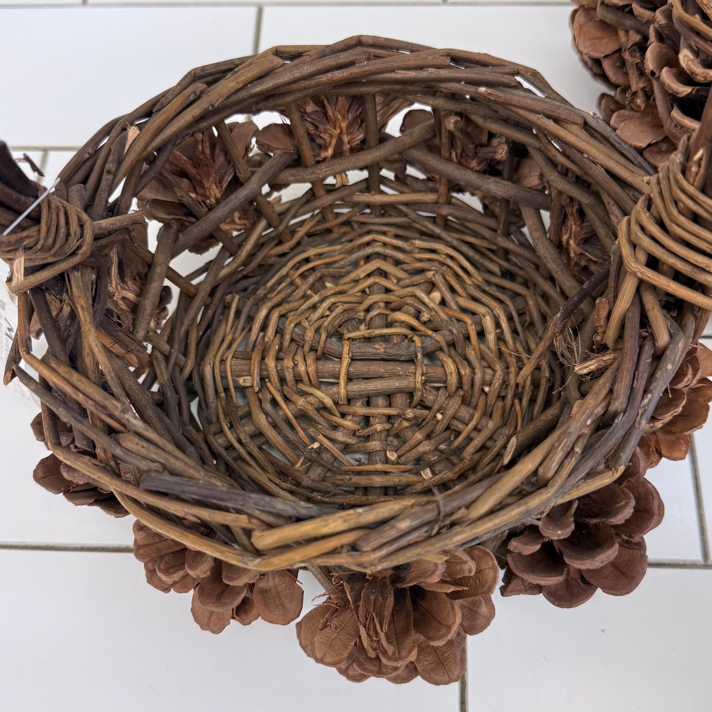 McCann Brothers Rustic Woven Pine Cone Basket