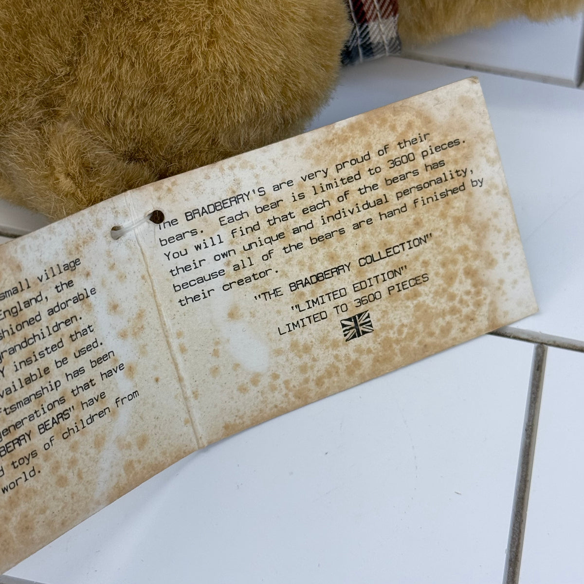 Bradberry Collection Limited Edition Jointed Teddy Bear 12”