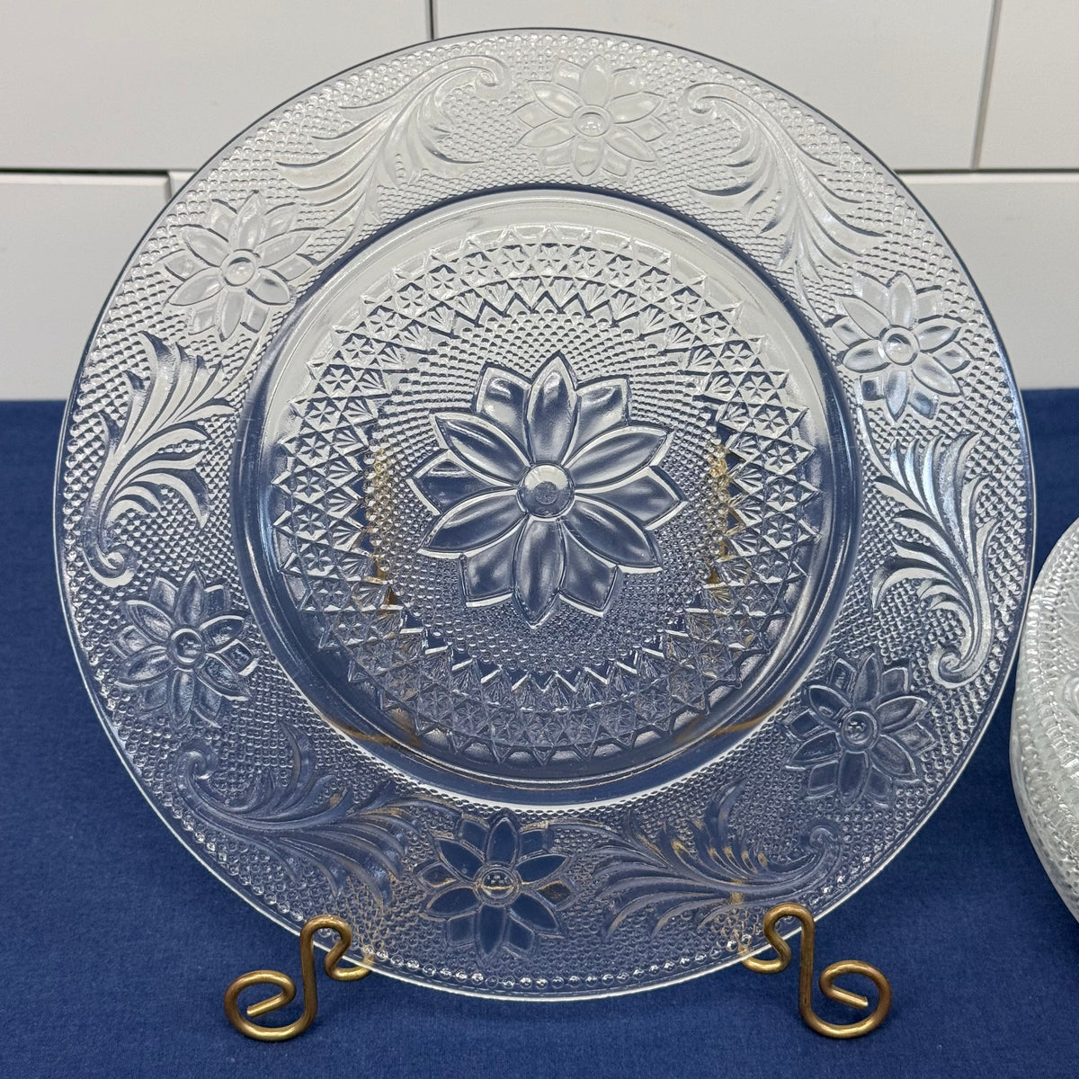 Indiana Glass Sandwich Clear Vintage Luncheon Plates