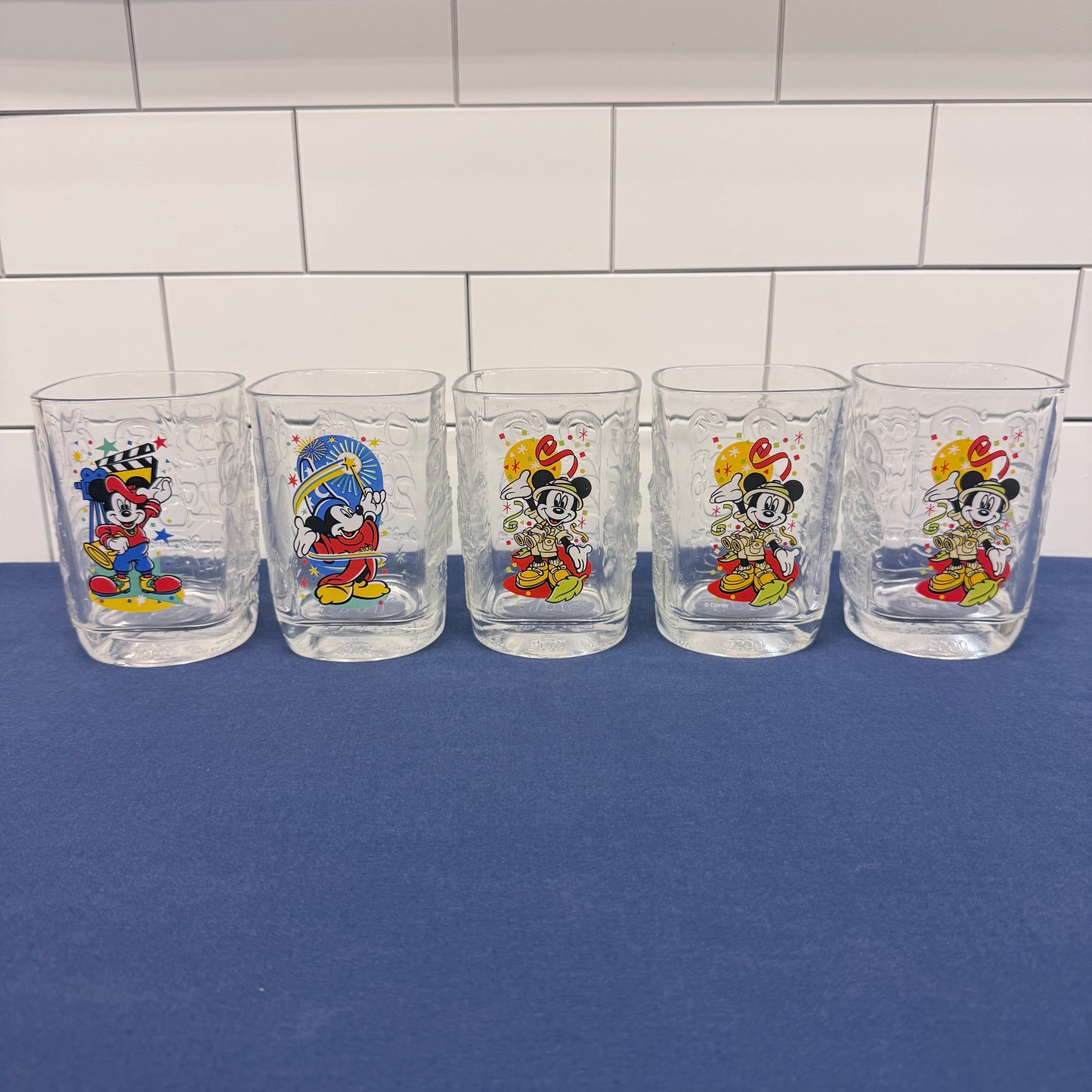 McDonald's Disney World Celebration 2000 Glasses Set of 5 Vintage