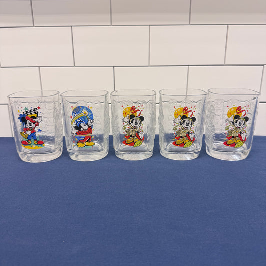 McDonald's Disney World Celebration 2000 Glasses Set of 5 Vintage