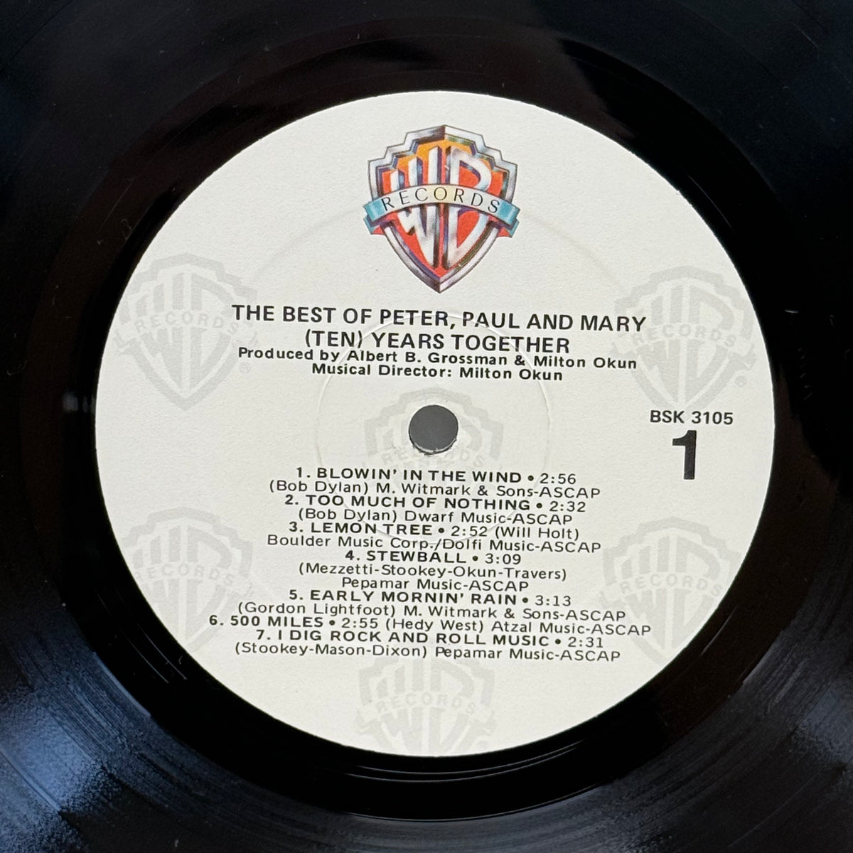 The Best of Peter, Paul & Mary (Ten) Vinyl Record, 1970 - BSK 3105