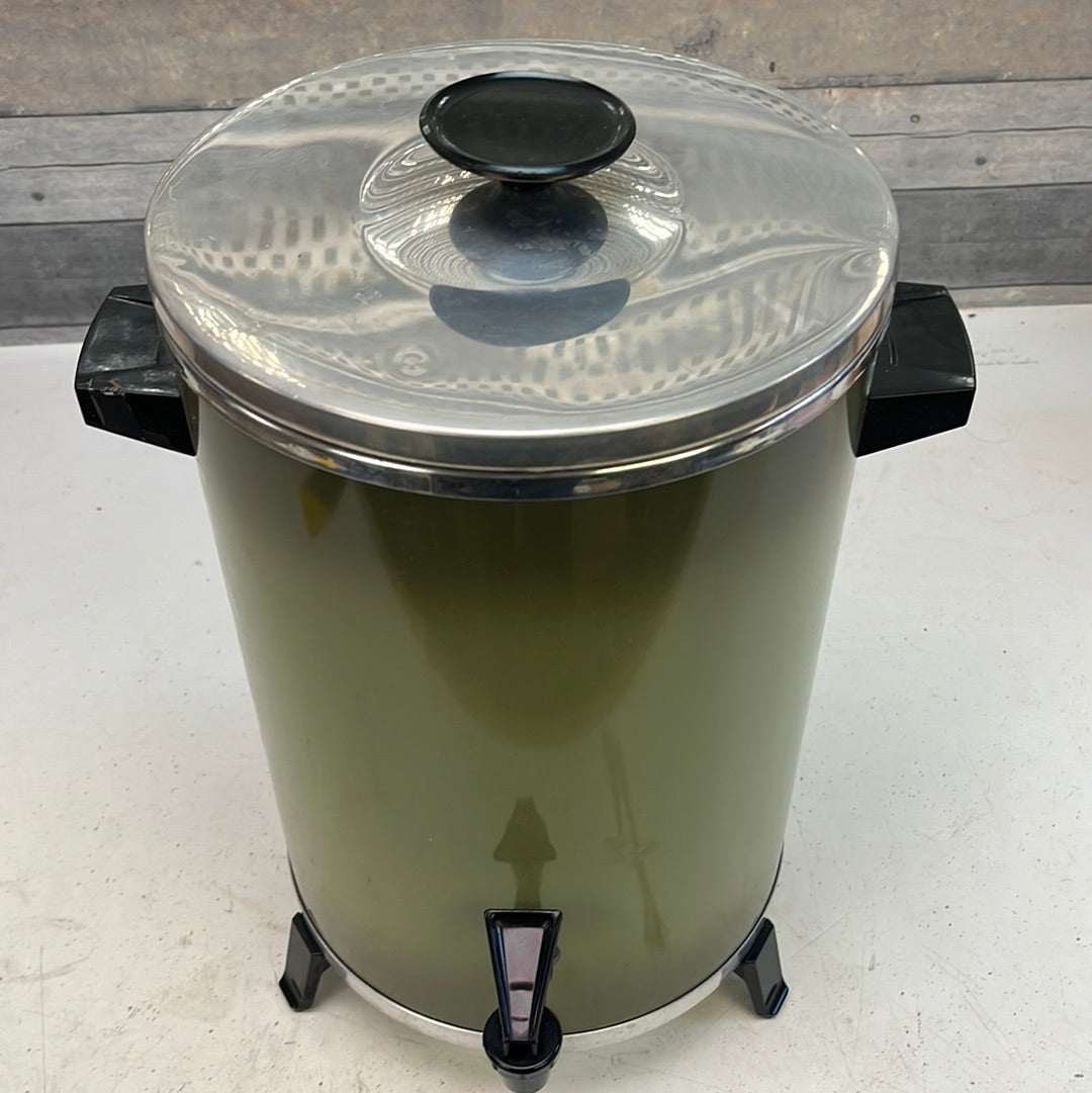 Vintage West Bend Avocado Green 30 Cup Percolator, 1970s