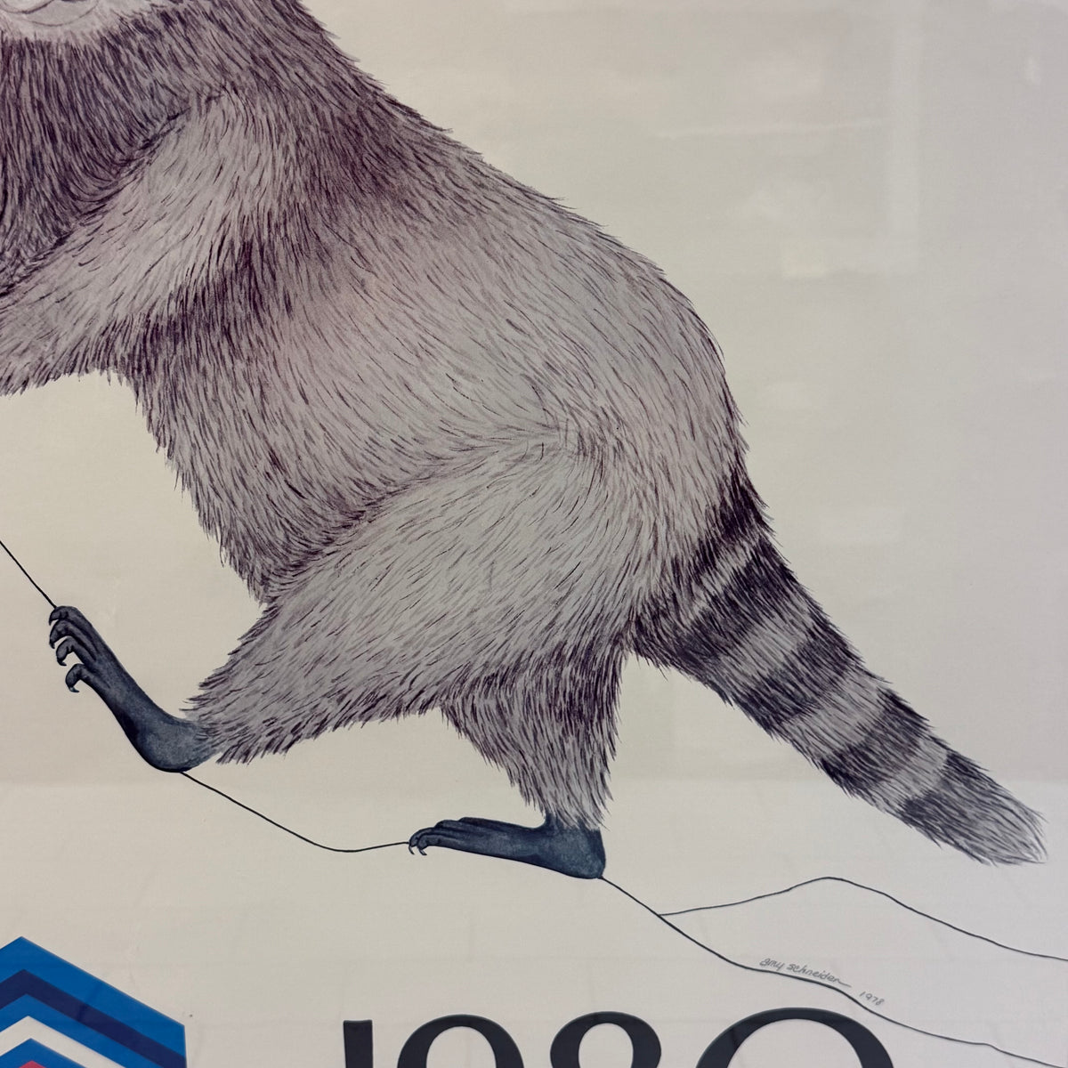 Lake Placid Olympics Roni Raccoon Original Poster 1980