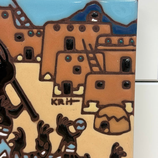 Earthtones Kokopelli Tile Trivet, Terracotta 1995