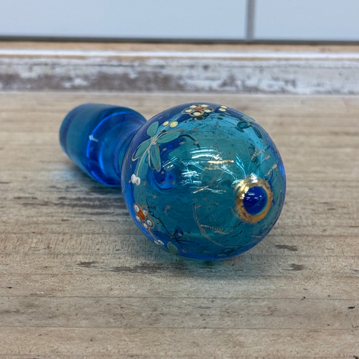 Theresienthal Enameled Glass Decanter c1890