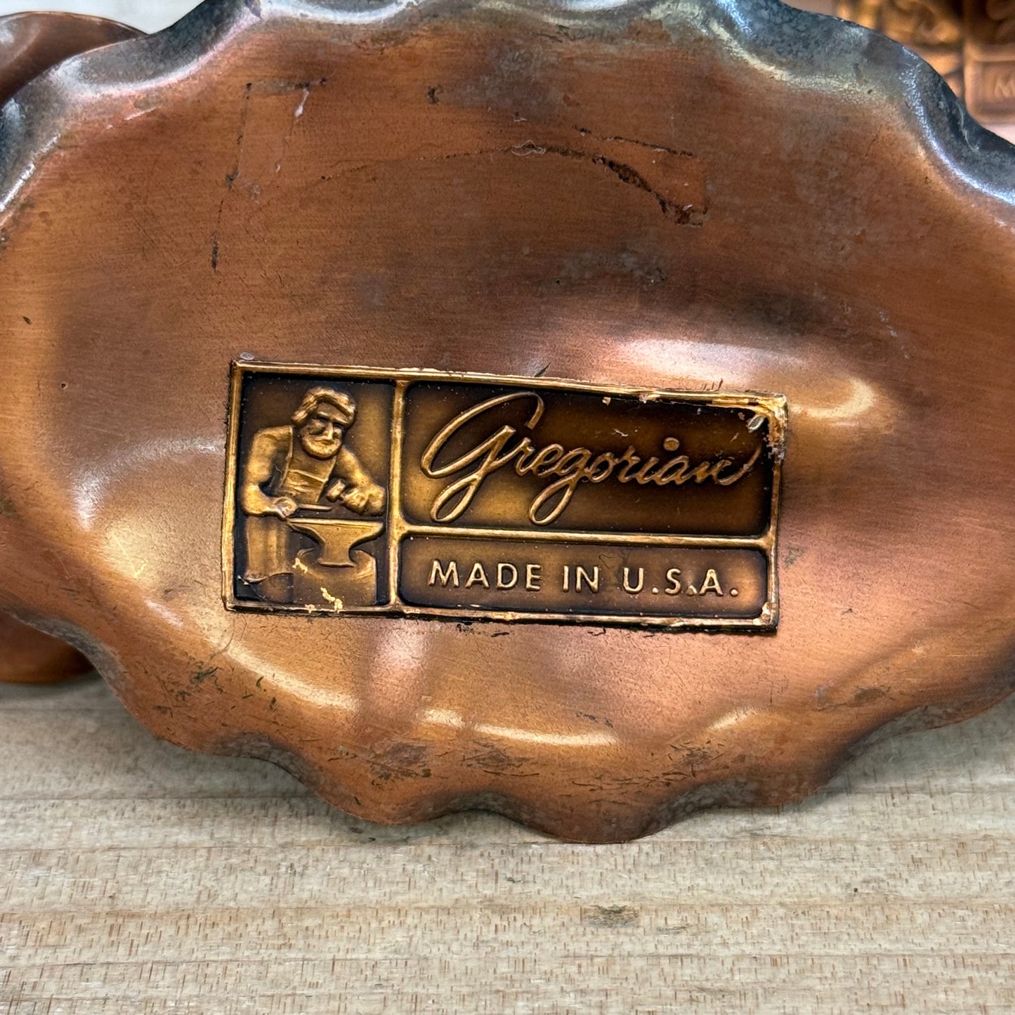 Gregorian Copper Arts & Crafts Candlestick Holders, Set of 2