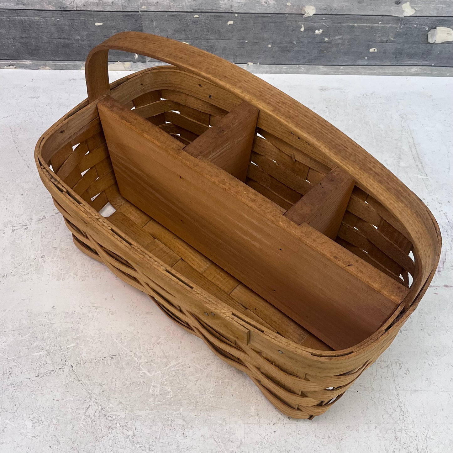 Peterboro Basket Co. Divided Handled Basket