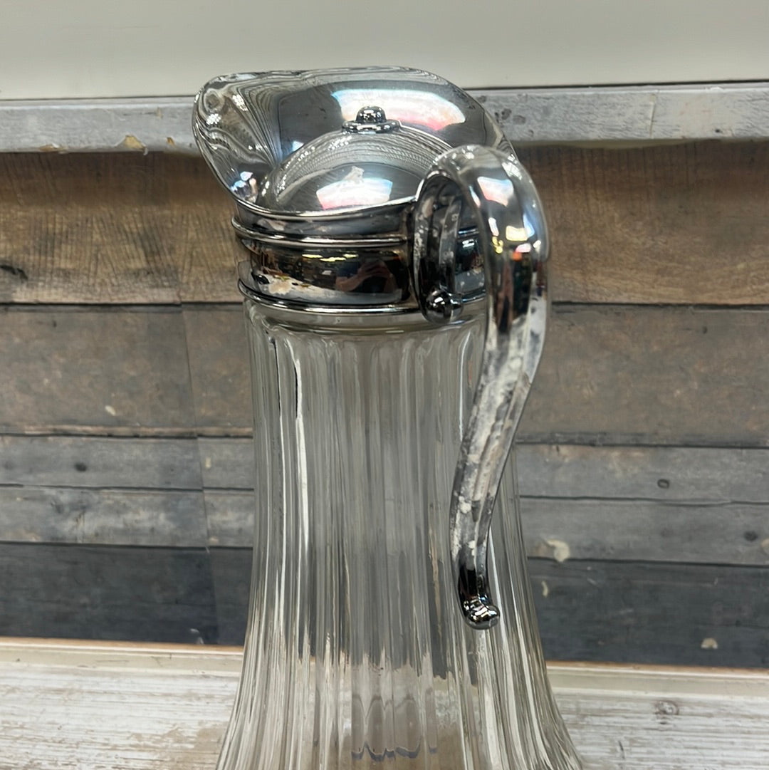 Vintage Silver-plate Glass Decanter, Stamped