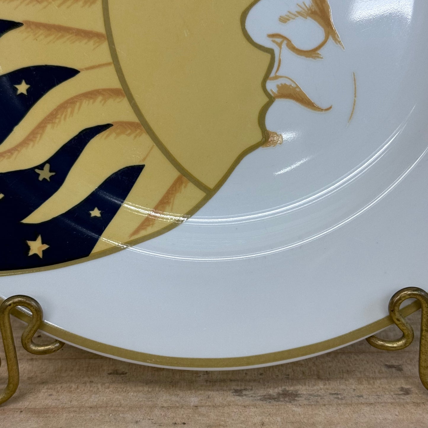 Vitromaster Galaxy Sun Moon Celestial Stoneware Plate 1993