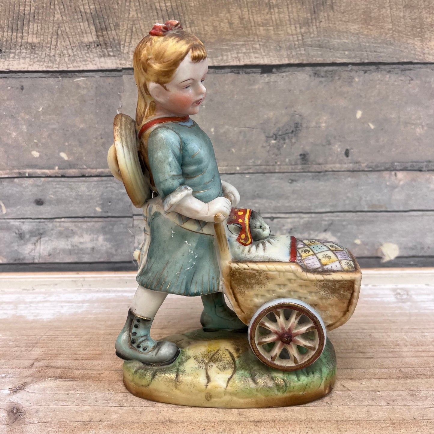 Shafford Girl with Cat in Stroller Figurine