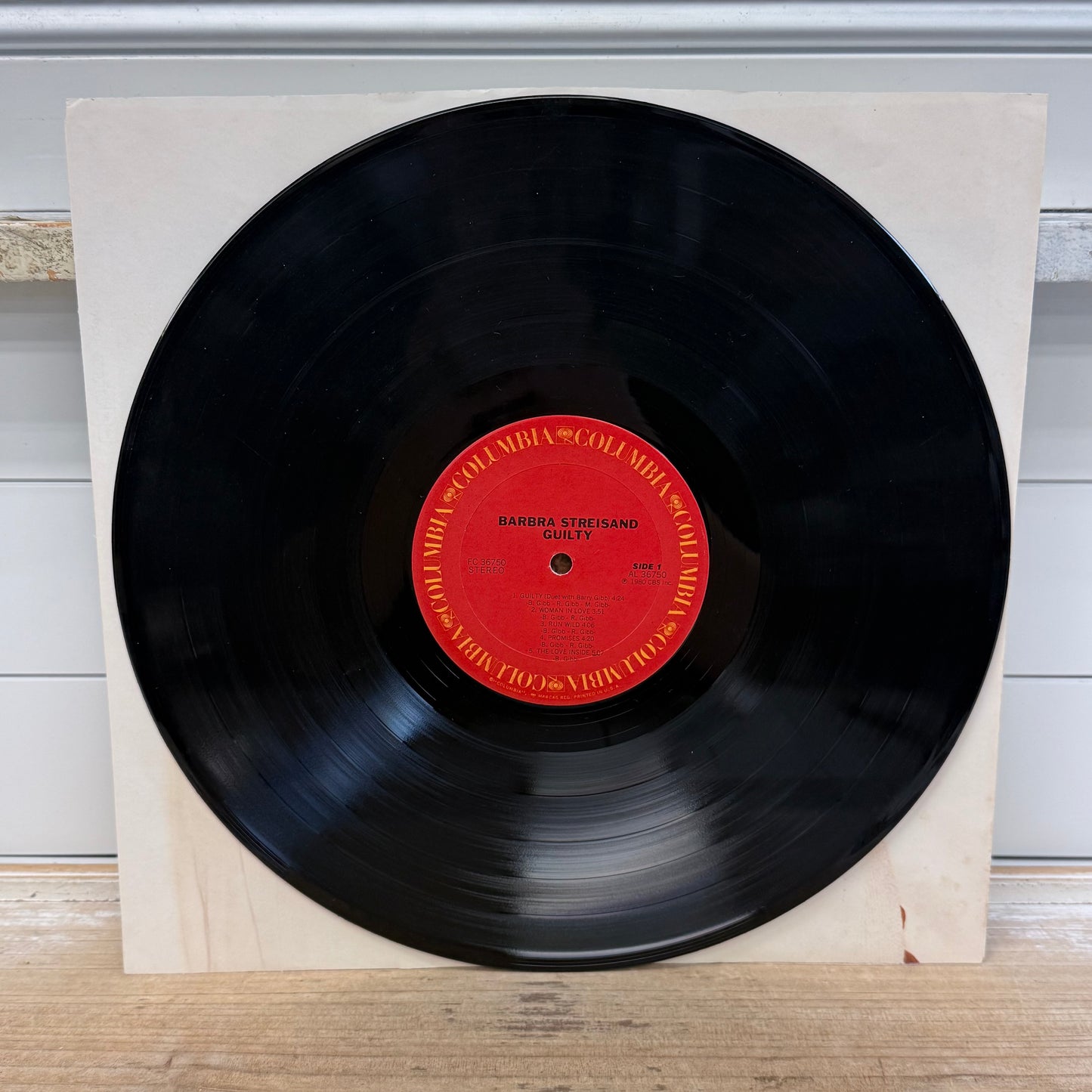 Barbra Streisand Guilty Vinyl Record LP 1980 #FC 36750