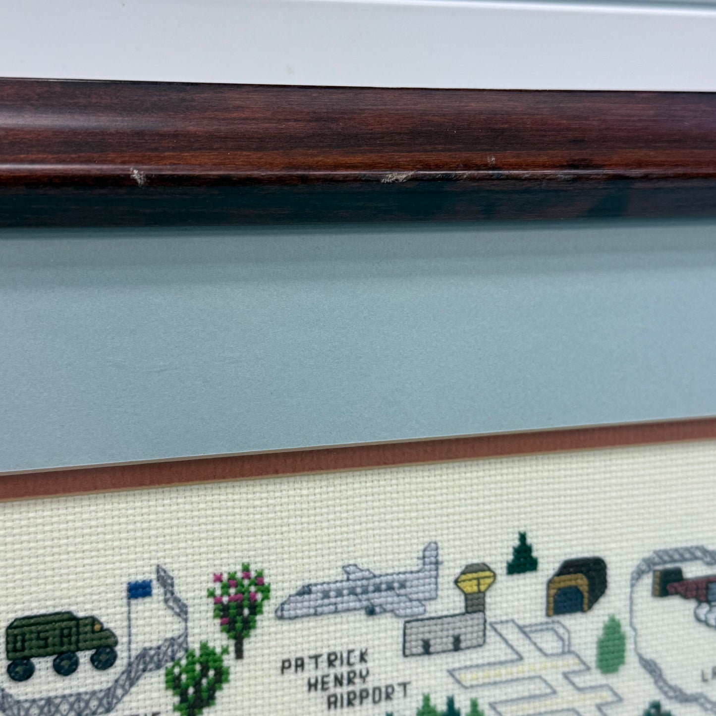 Hampton Roads Newport News Virginia Cross Stitch Map 1985