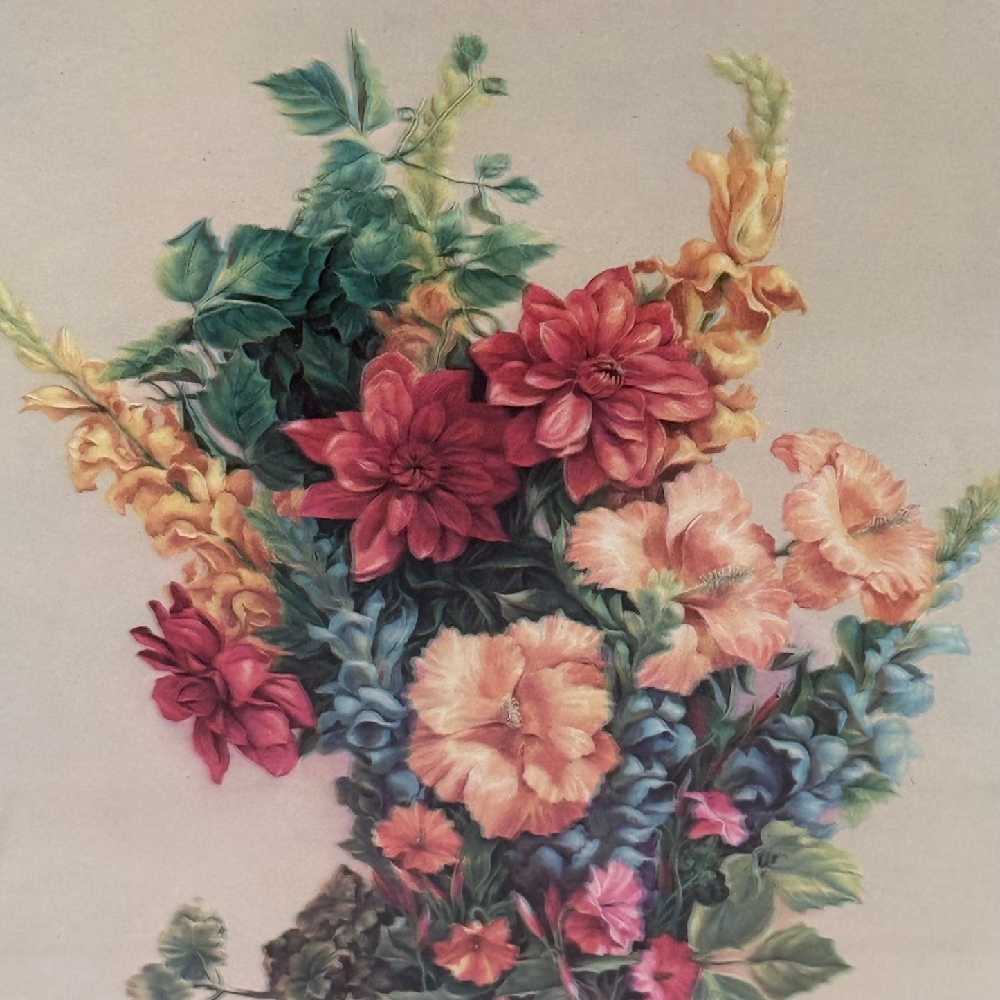 Floral Bouquet Peter Bianchi Lithograph Set of 2 Vintage 1976