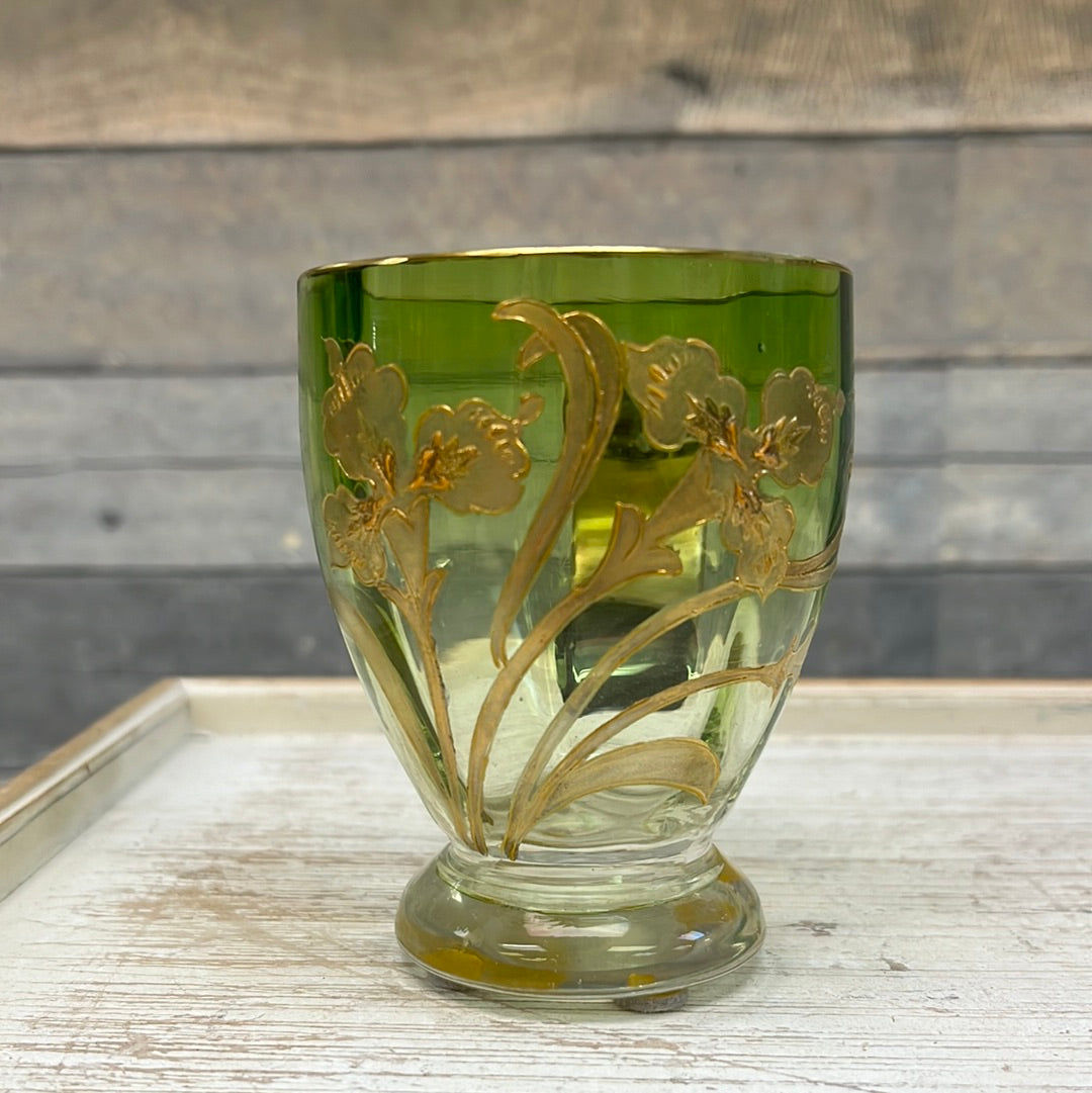 Vintage Gold Scrolled Glass Teacups