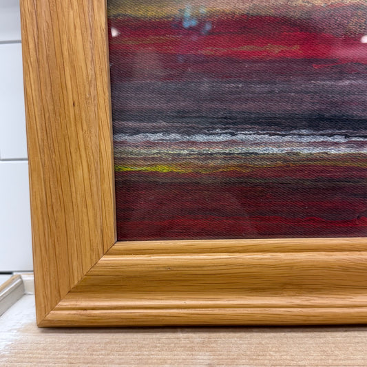 Original Llama Desert Sunset Painting Framed Canvas